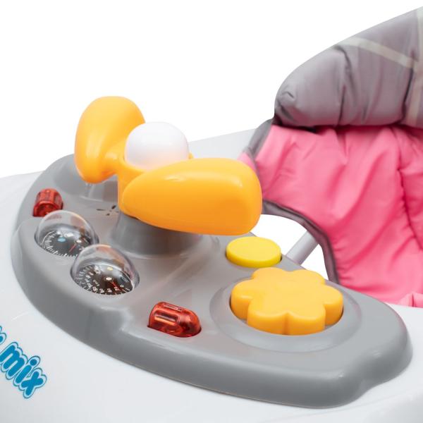 Dětské chodítko s houpačkou a silikonovými kolečky Baby Mix růžové (obrázek 6)