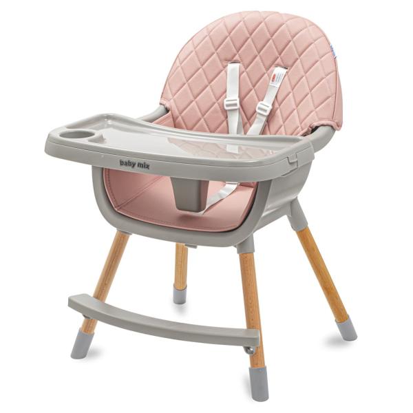 Jídelní židle Baby Mix Freja wooden dusty pink (obrázek 6)