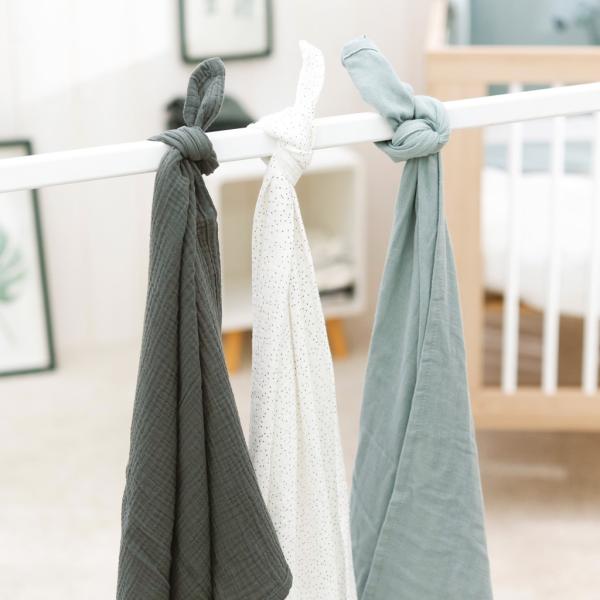 NATTOU Plenky mušelínové 3 ks LA 65×65 cm