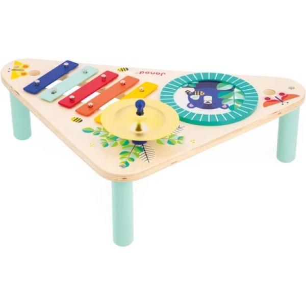 Janod Gioia Dřevěný hudební stolek xylofon-buben-činely