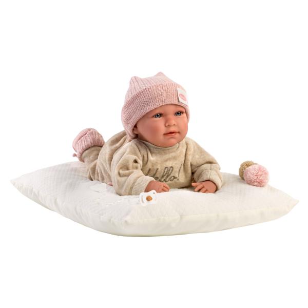 Llorens 74020 NEW BORN - realistická panenka miminko se zvuky a měkkým látkovým tělem - 42 (obrázek 3)