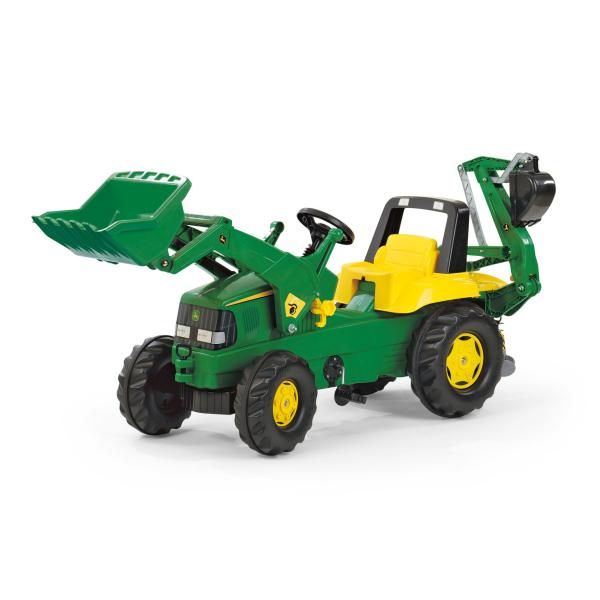 Rollytoys Šliapací traktor Rolly Junior John Deere s bagrom a nakladačom