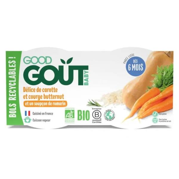 2x GOOD GOUT BIO Pyré z máslové dýně a mrkve 190 g