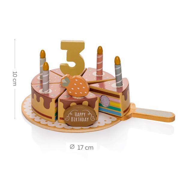 Dřevěná sada narozeninového dortu