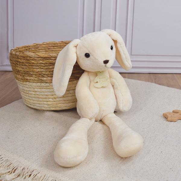 Doudou Histoire d´Ours Plyšový kamarád bílý zajíček 40 cm (obrázek 3)