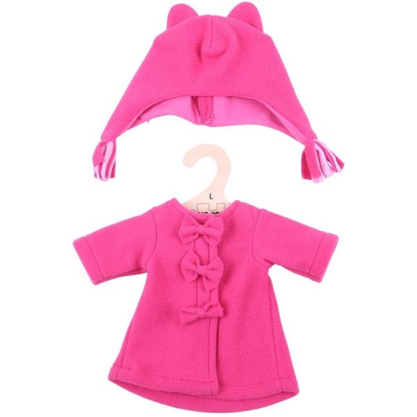Bigjigs Toys Ružový kabátik s čiapočkou pre bábiku 38 cm