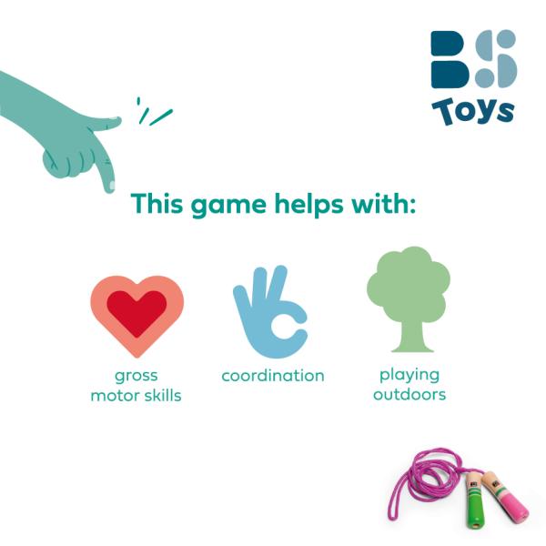 BS Toys Švihadlo s dřevěnou rukojetí – růžové