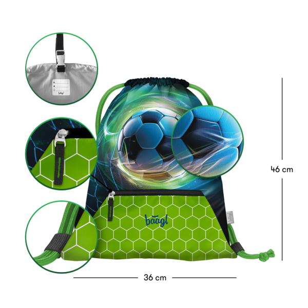 BAAGL Taška s priehradkou na zips Futbalový Lopta (obrázek 3)