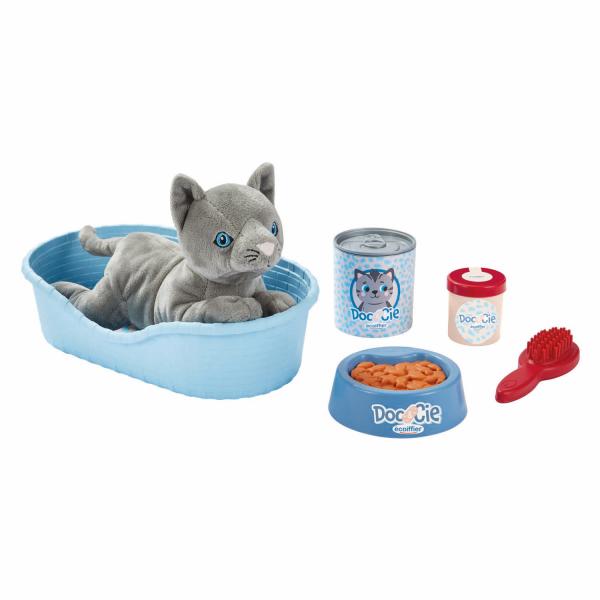Ecoiffier Cat Basket Pelech s plyšovou mačičkou - s doplnkami