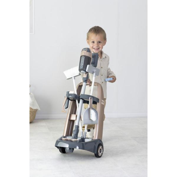 Smoby Vozík pro malou uklízečku s tyčovým vysavačem Rowenta
