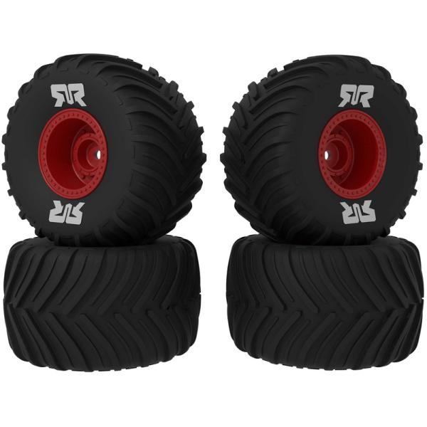 Arrma koleso s pneu dBoots Chevron MT, disk červený (4): GROM