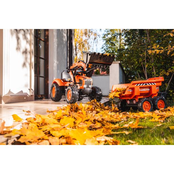 Falk šlapací traktor 2090W Kubota s přední a zadní lžící a přívěsem (obrázek 8)