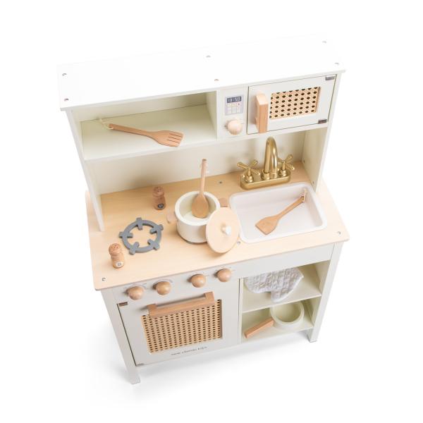New Classic Toys Dřevěná kuchyňka - bílá/ratanová (obrázek 5)