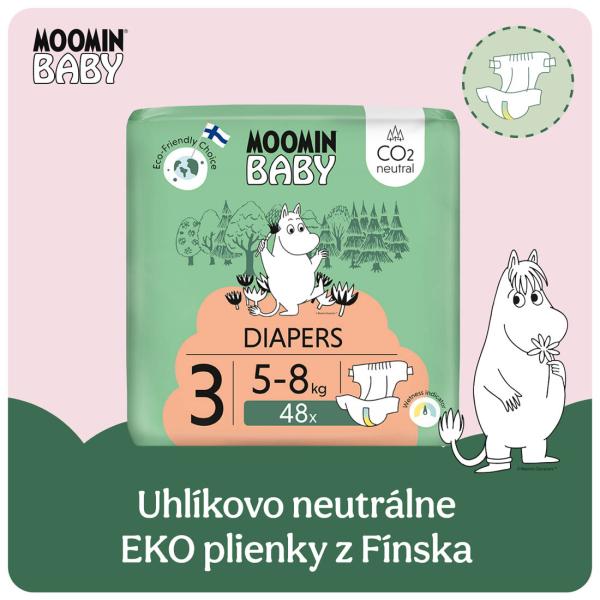 Moomin Baby 3 Midi 5–8 kg (48 ks), eko pleny (obrázek 3)