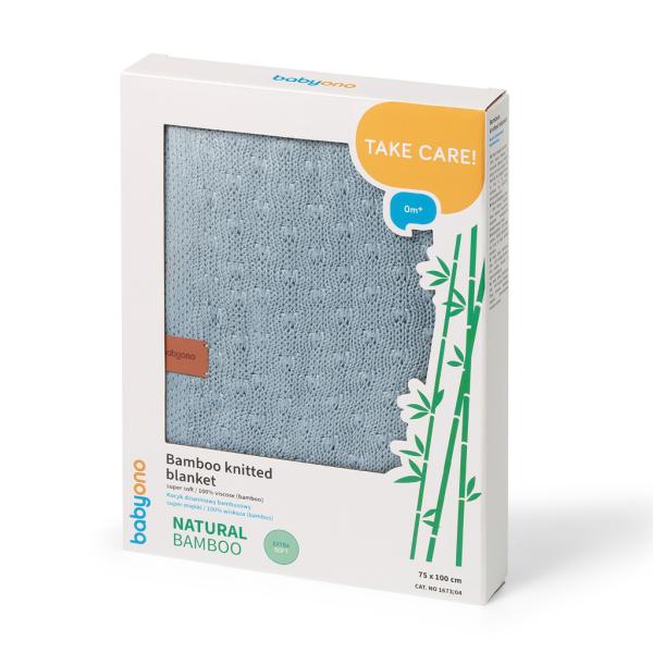BABYONO Deka pletená bambusová Blue (obrázek 8)