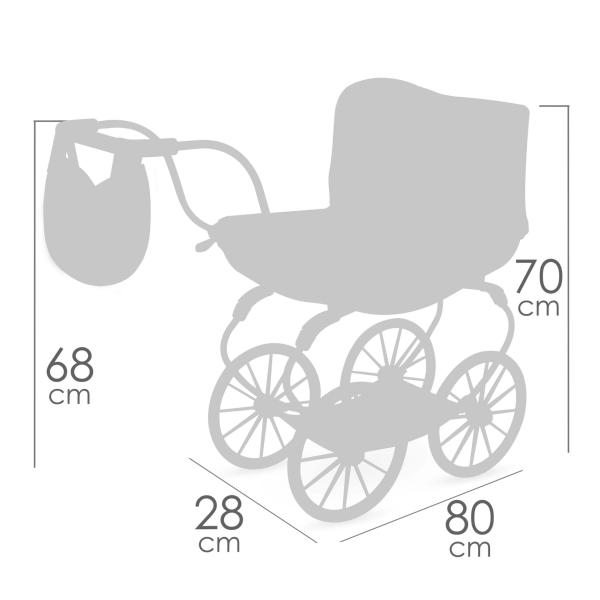 DeCuevas 87074 Kočárek pro panenky hluboký Tulipe 2025 - 68 cm (obrázek 9)