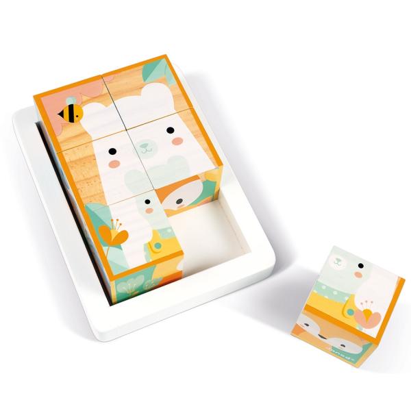 Janod obrázkové kostky Zvířátka Pure 6 ks