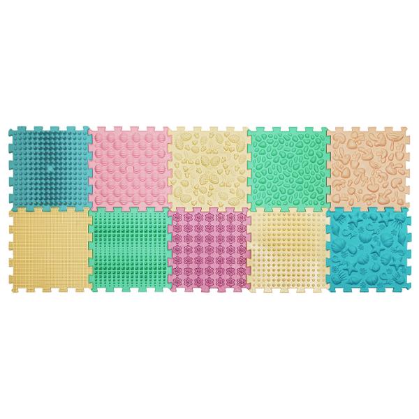 Ortek Masážna podložka Puzzle Mix Pastel 10 prvkov