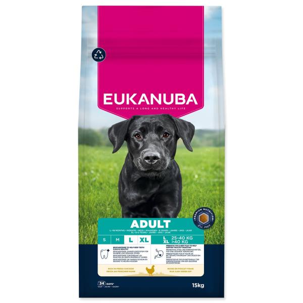 Krmivo EUKANUBA Adult Large bohaté na čerstvé kuře 15 kg