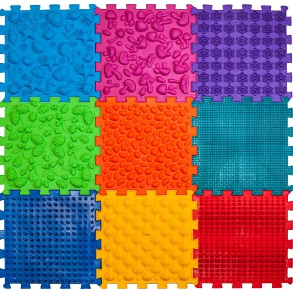 Ortek Masážna ortopedická podložka Puzzle "Mix" 9 prvkov