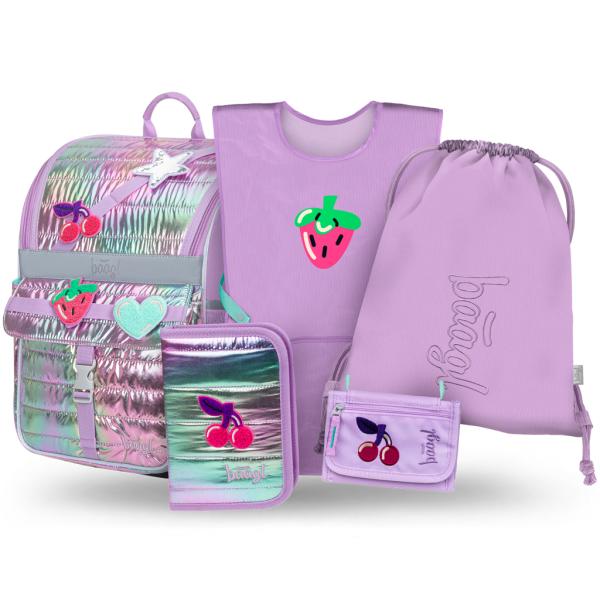 BAAGL SADA 5 Zippy Lavender: aktovka, peračník, vrecko, zástera, peňaženka