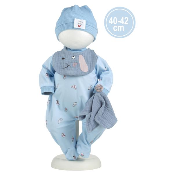 Llorens M741-20 oblečení pro panenku miminko NEW BORN velikosti 40–42 cm s doplňky