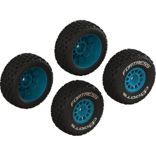 Arrma koleso s pneu dBoots Fortress, disk modrý (4): Grom
