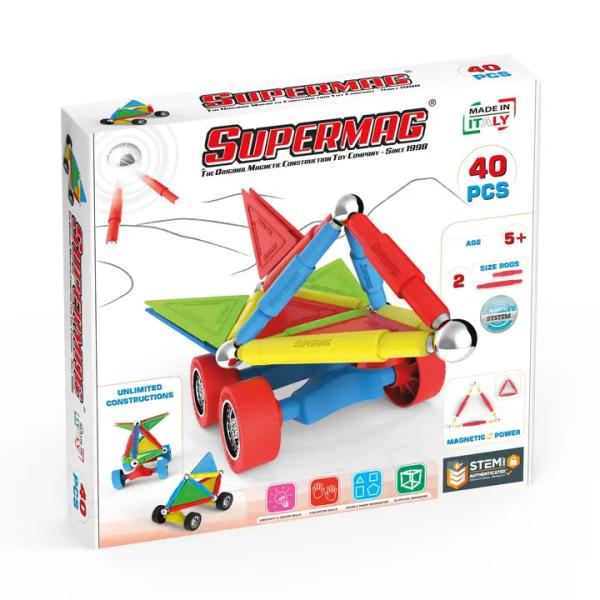 SUPERMAG magnetická stavebnice Wheels 40ks