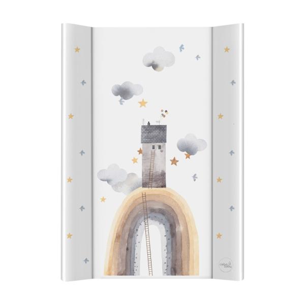CEBA BABY Přebalovací podložka 2-hranná s pevnou deskou (50x70) Basic Rainbow Home