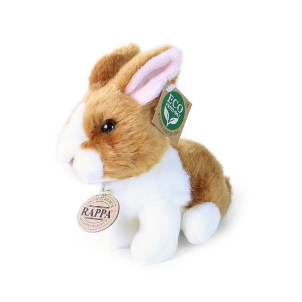 Plyšový králik bielo-hnedý  sediaci 16 cm ECO-FRIENDLY