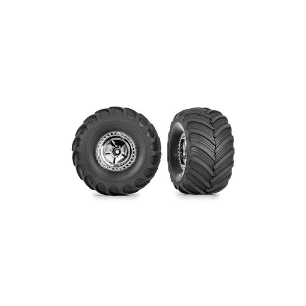 Traxxas kolo 1.3", kola chrom, pneu Terra Groove (2)