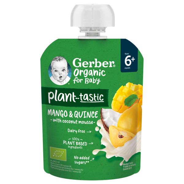 GERBER Kapsička organic ovocná mango a kdoule s kokosovým mlékem 80 g, 6+