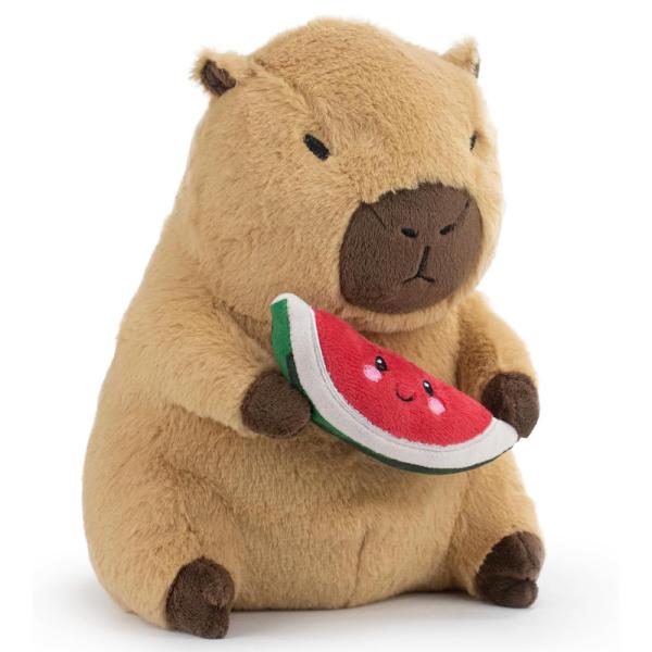 KAWAII Kapibara s melounem plyšová hračka 22 cm