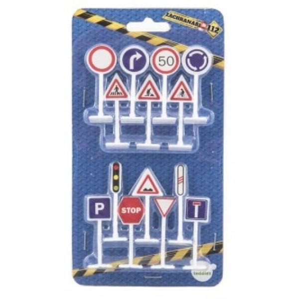 Dopravní značky 14ks plast 5,5cm na kartě (obrázek 4)