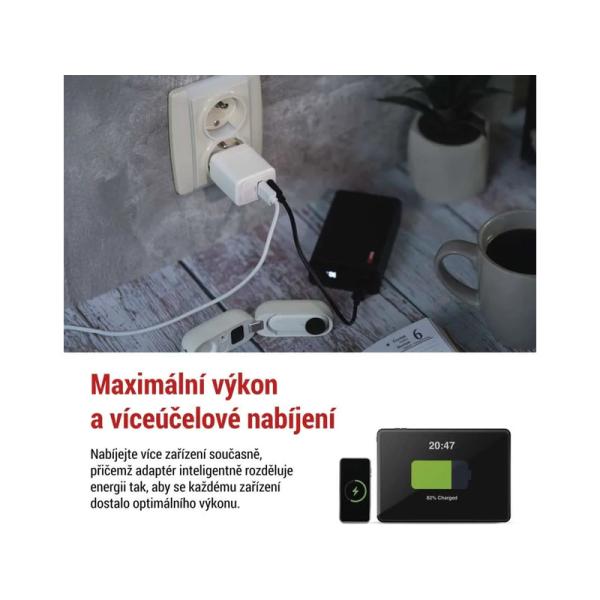 Síťový USB adaptér (zdroj) GaN PD 20W
