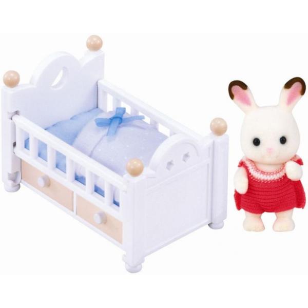 Sylvanian Families Nábytek chocolate králíků - BYBY králík v postýlce