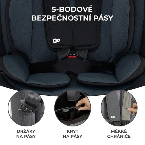 KINDERKRAFT Autosedačka Oneto3 i-Size 76-150cm + Isofix Grafit černá (obrázek 8)