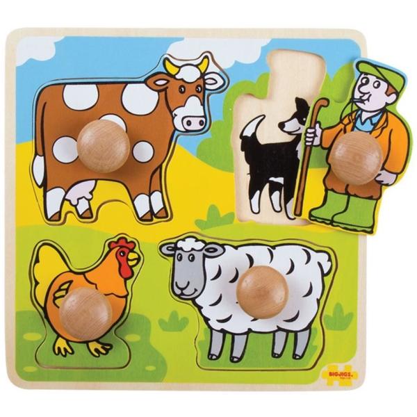 Bigjigs Toys Vkládací edukativní puzzle farma