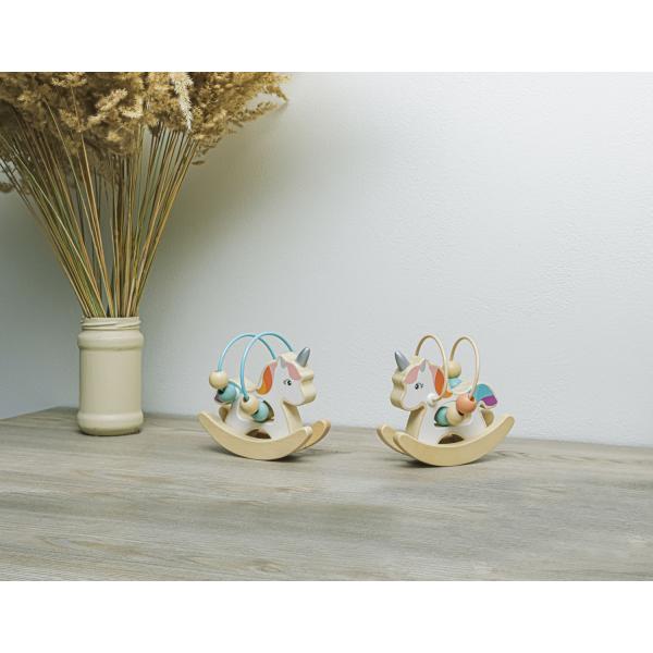 Dřevěný aktivity jednorožec, Pink