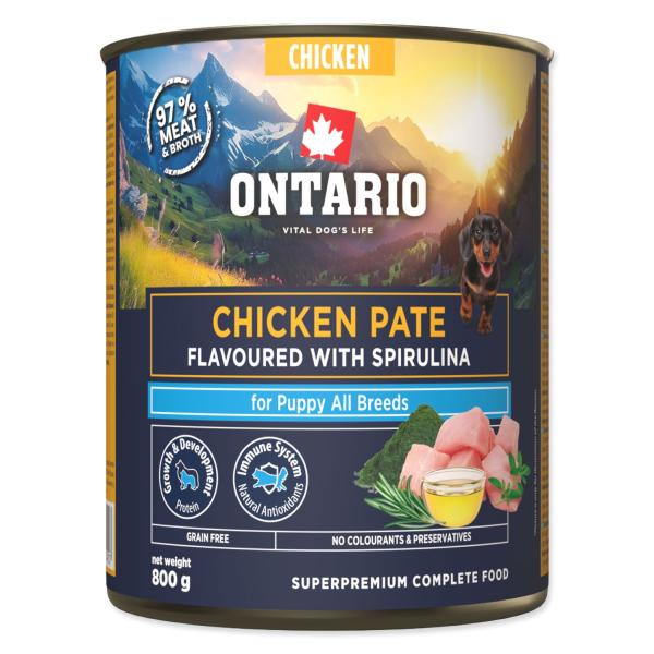 Konzerva Ontario Puppy kuřecí paté s příchutí spiruliny 800g (obrázek 3)