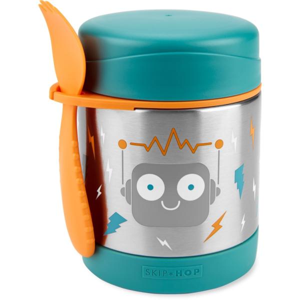SKIP HOP Spark Style Termoska na jedlo s lyžičko/vidličkou Robot 325 ml, 3+