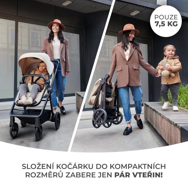 KINDERKRAFT Kočík kombinovaný 4v1 Newly Classic Grey + Mink PRO (obrázek 3)