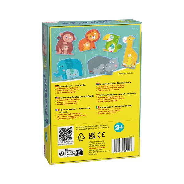 Haba Puzzle pro nejmenší Zvířecí rodinka 6 ks
