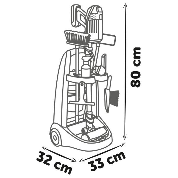Smoby Vozík pro malou uklízečku s tyčovým vysavačem Rowenta