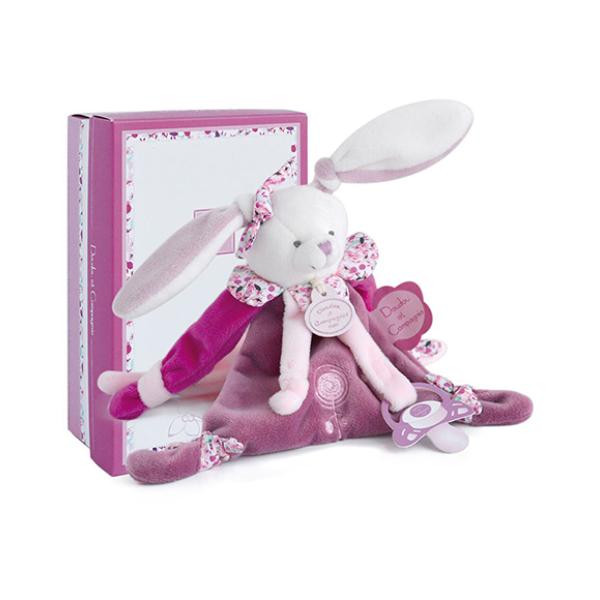 Doudou Hračka s úchytem na dudlík králíček 17 cm (obrázek 3)
