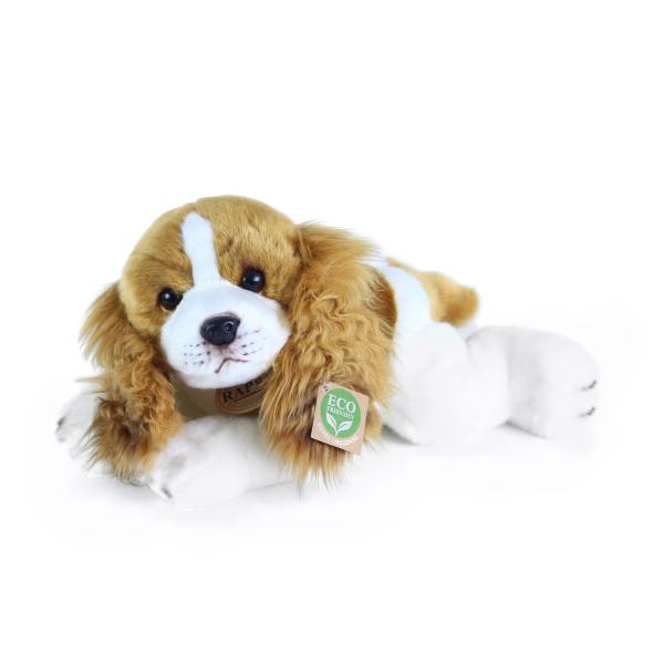 Plyšový pes Cavalier King Charles španěl ležící, 30 cm ECO-FRIENDLY