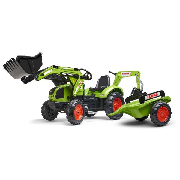 Falk Šlapací traktor velký 2070Y Claas Arion 430 s nakladačem, rýpadlem a vlečkou