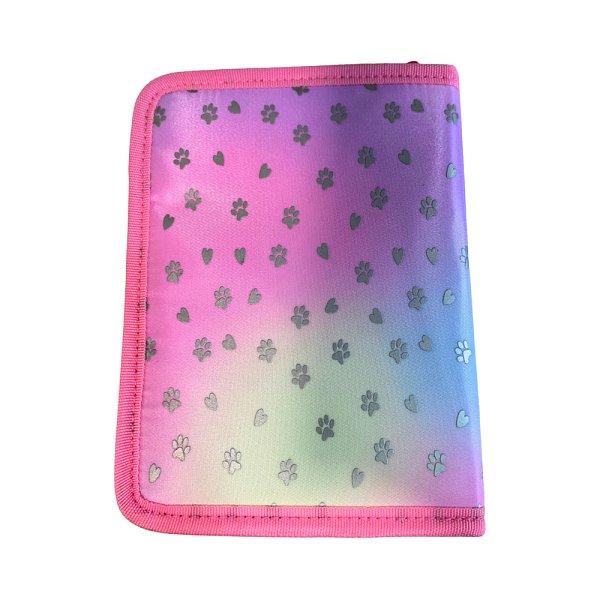 PIXIE CREW Jednoposchodový penál, růžový, Srdce a tlapky 50 pixelů