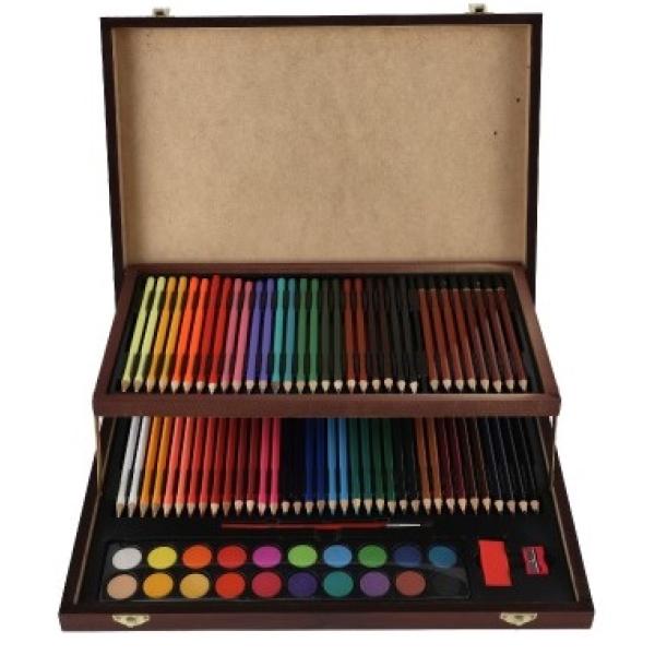 Sada na maľovanie - Art box kreatívna sada 91ks v drevenom kufríku