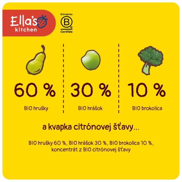 Ella’s Kitchen BIO Hruška, hrášek a brokolice (120 g)